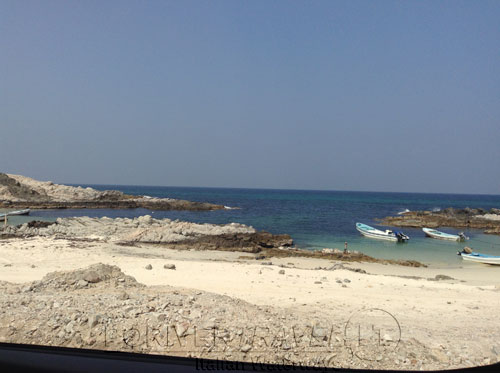 Panorama dall' isola nel Mar Arabico, Oman Sud.
